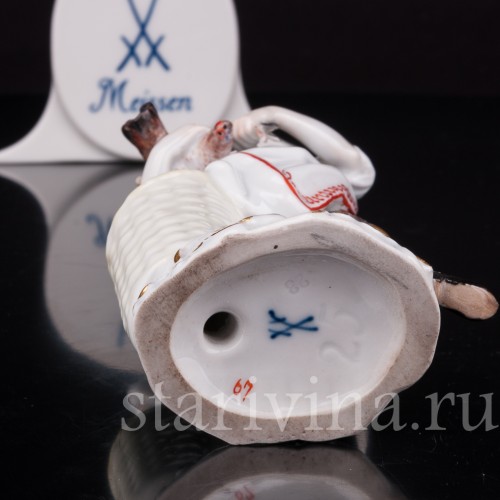 Фарфоровая статуэтка Продавец птицы, Cries de Paris, Meissen, Германия, сер. 19 - нач. 20 вв.