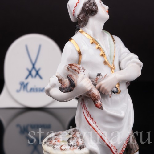 Фарфоровая статуэтка Продавец птицы, Cries de Paris, Meissen, Германия, сер. 19 - нач. 20 вв.