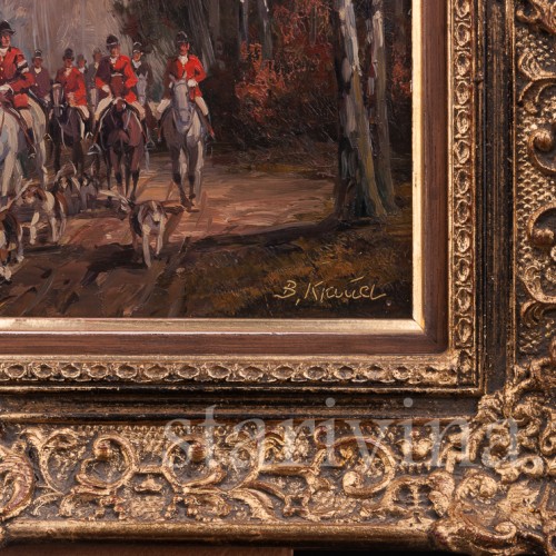 Картина маслом Английская охота, Германия, перв. пол. 20 в.