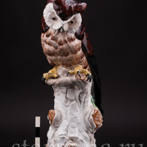 Фигурка птицы из фарфора Ушастая сова, Carl Thieme, Германия, с 1901 г.