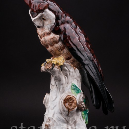 Фигурка птицы из фарфора Ушастая сова, Carl Thieme, Германия, с 1901 г.