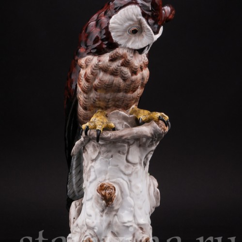 Фигурка птицы из фарфора Ушастая сова, Carl Thieme, Германия, с 1901 г.