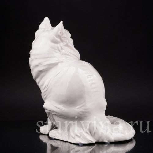 Фигурка кошки из фарфора Ангорская кошка, Nymphenburg, Германия.