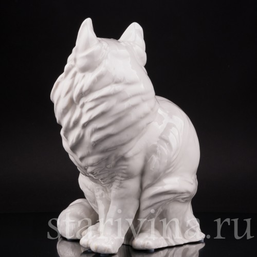 Фигурка кошки из фарфора Ангорская кошка, Nymphenburg, Германия.