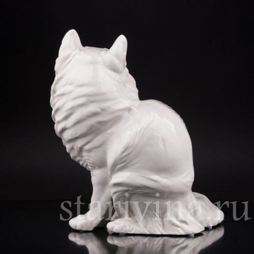 Фигурка кошки из фарфора Ангорская кошка, Nymphenburg, Германия.