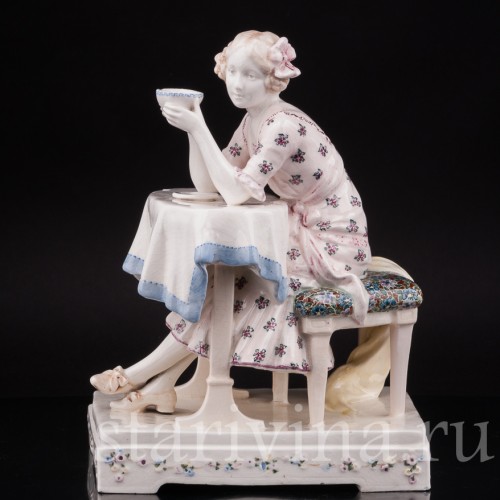 Фигурка из фаянса Утренний чай, Goldscheider, Австрия, 1900 гг.