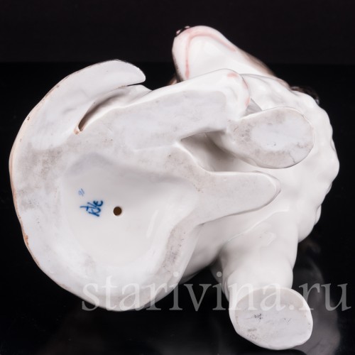 Фигурка собаки из фарфора Щенок, Karl Ens, Германия, 1900 гг.