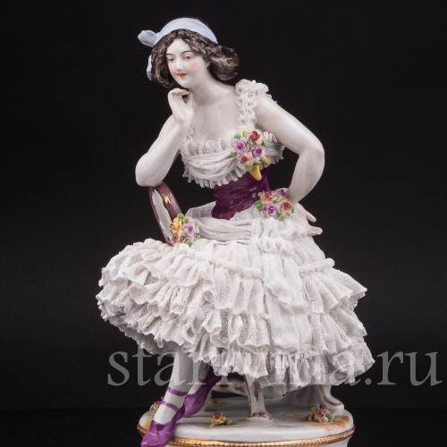 Фарфоровая статуэтка балерины Анна Павлова в роли Китри, Volkstedt, Германия, до 1935 г.