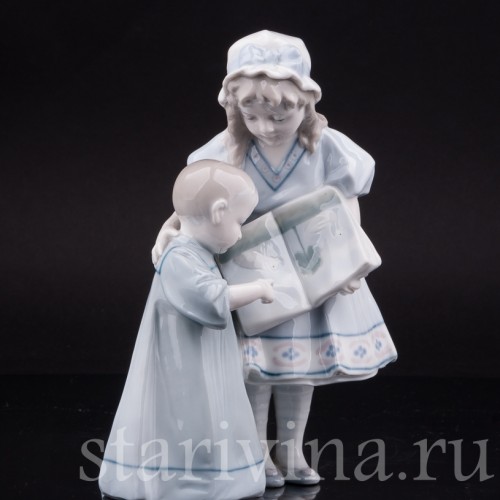Фарфоровая статуэтка детей "Книжка с картинками", Metzler & Ortloff, Германия, 1890-1945 гг.