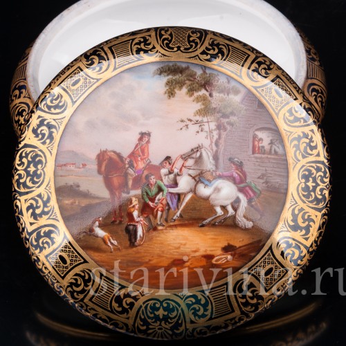 Фарфоровая Шкатулка "Перед охотой", Helena Wolfsohn, Германия, 1881-1949 гг.