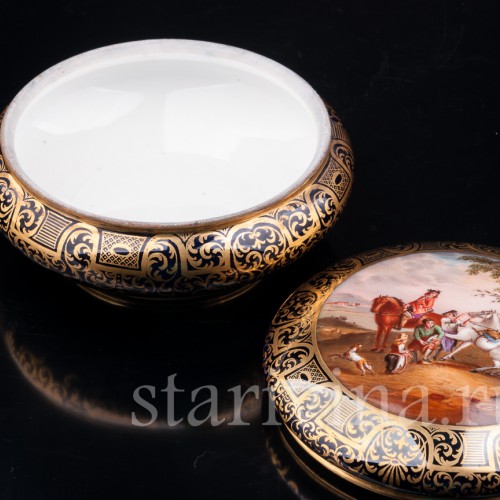 Фарфоровая Шкатулка "Перед охотой", Helena Wolfsohn, Германия, 1881-1949 гг.