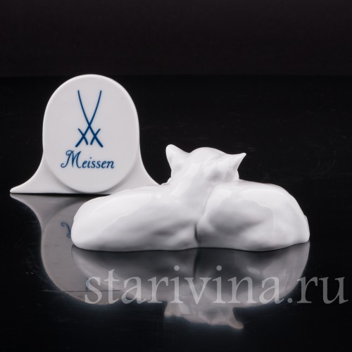 Фигурка из фарфора Спящие котята, миниатюра, Meissen, Германия, вт. пол. 20 в.