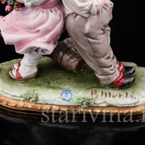 Статуэтка детей из фарфора "Пора мириться!", Bruno Merli, Италия, вт. пол. 20 в.