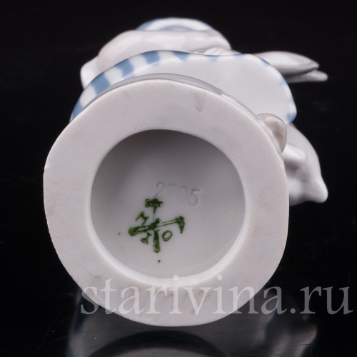 Фигурка из фарфора Девочка с кроликом, Metzler & Ortloff, Германия, 1890-1945 гг.