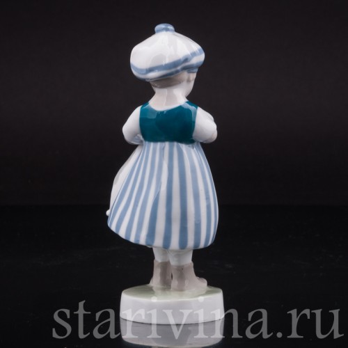 Фигурка из фарфора Девочка с кроликом, Metzler & Ortloff, Германия, 1890-1945 гг.