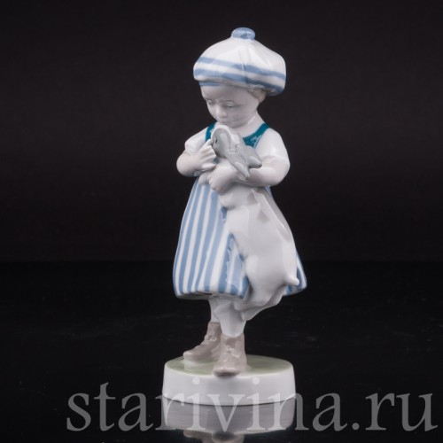 Фигурка из фарфора Девочка с кроликом, Metzler & Ortloff, Германия, 1890-1945 гг.