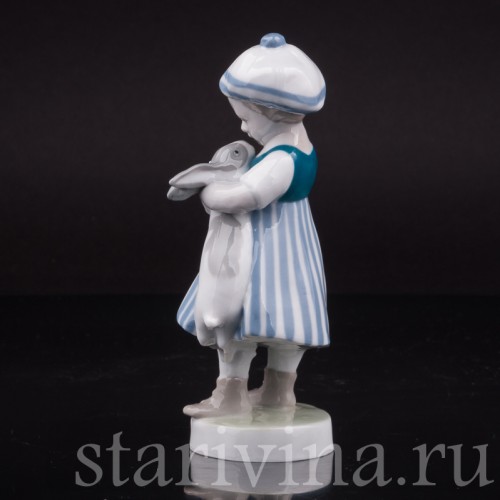 Фигурка из фарфора Девочка с кроликом, Metzler & Ortloff, Германия, 1890-1945 гг.