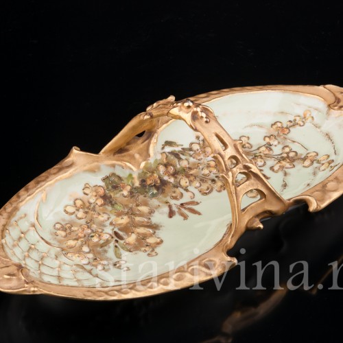 Декоративное фарфоровое Блюдо цветущая ветвь, Wien Teplitz, Австрия, нач. 20 в.
