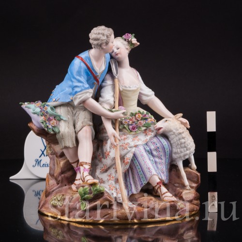 Фарфоровая композиция Пастушки с овечкой, Meissen, Германия, сер. 19 - нач. 20 вв.
