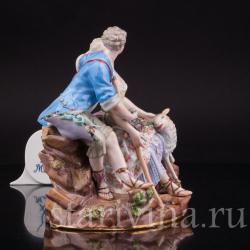 Фарфоровая композиция Пастушки с овечкой, Meissen, Германия, сер. 19 - нач. 20 вв.