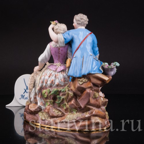 Фарфоровая композиция Пастушки с овечкой, Meissen, Германия, сер. 19 - нач. 20 вв.