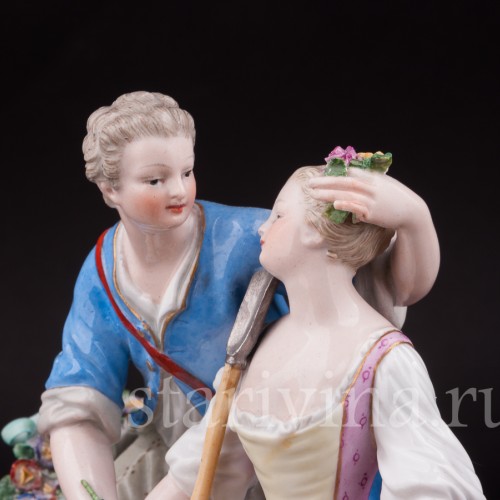 Фарфоровая композиция Пастушки с овечкой, Meissen, Германия, сер. 19 - нач. 20 вв.