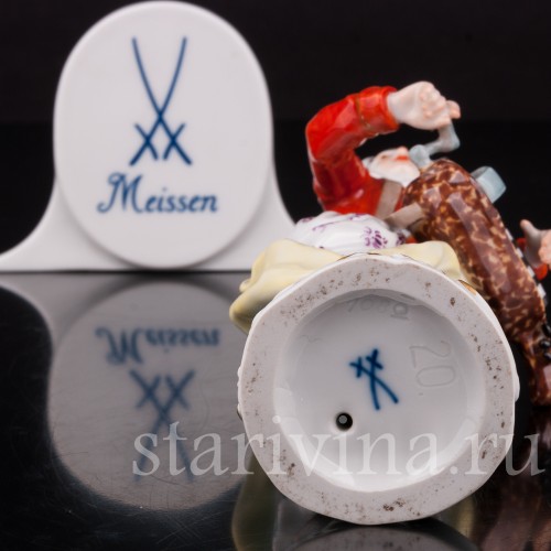 Фигурка из фарфора Девушка с колесной лирой, Cries de Paris, Meissen, Германия, 1973 г.