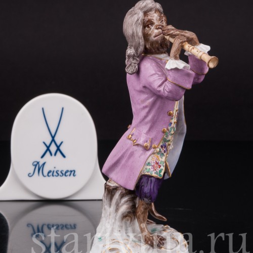 Фарфоровая статуэтка Обезьяна с флейтой, Meissen, Германия, сер. 19 - нач. 20 вв.