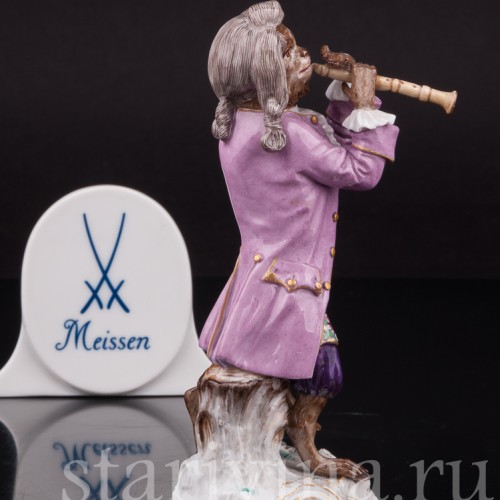 Фарфоровая статуэтка Обезьяна с флейтой, Meissen, Германия, сер. 19 - нач. 20 вв.
