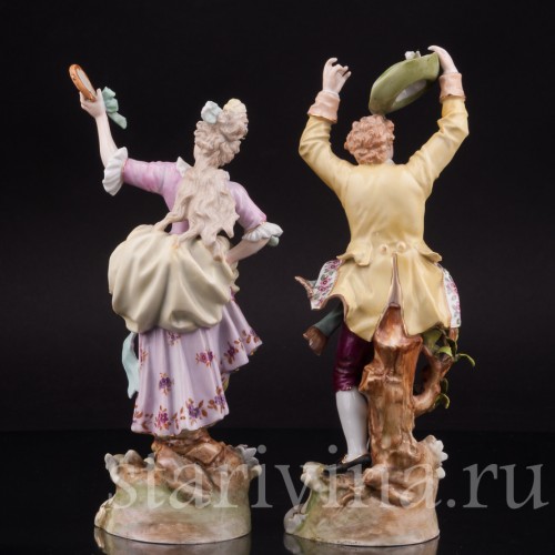 Фарфоровые статуэтки Танцующая пара, E. A. Muller, Германия.