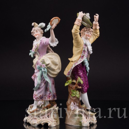 Фарфоровые статуэтки Танцующая пара, E. A. Muller, Германия.