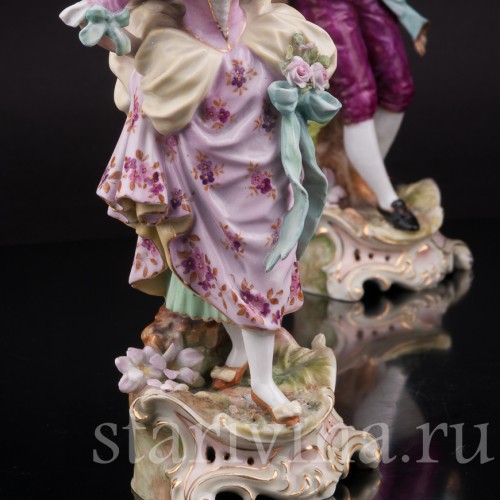 Фарфоровые статуэтки Танцующая пара, E. A. Muller, Германия.