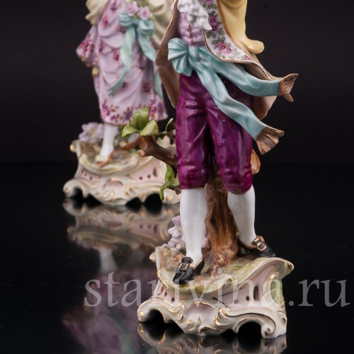 Фарфоровые статуэтки Танцующая пара, E. A. Muller, Германия.