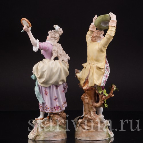Фарфоровые статуэтки Танцующая пара, E. A. Muller, Германия.