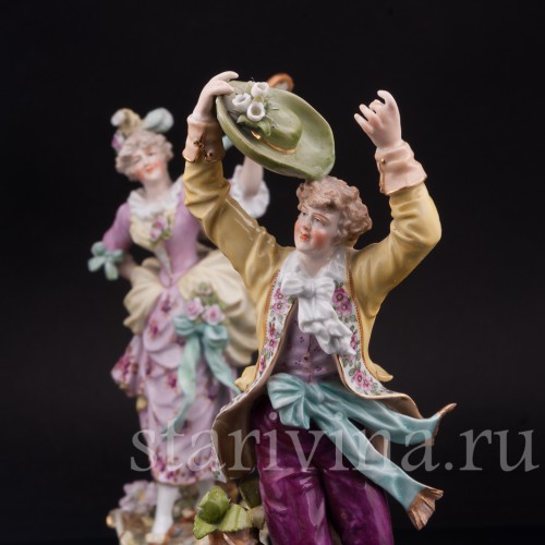 Фарфоровые статуэтки Танцующая пара, E. A. Muller, Германия.