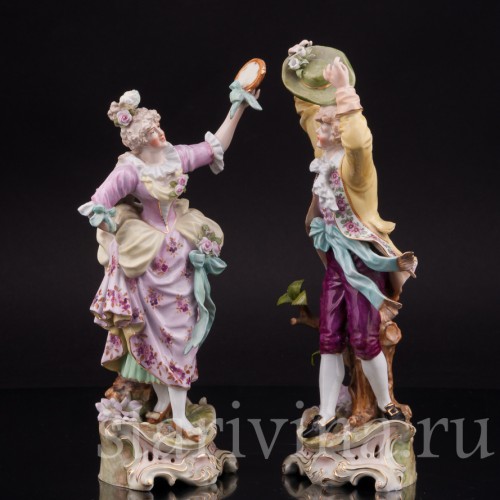 Фарфоровые статуэтки Танцующая пара, E. A. Muller, Германия.