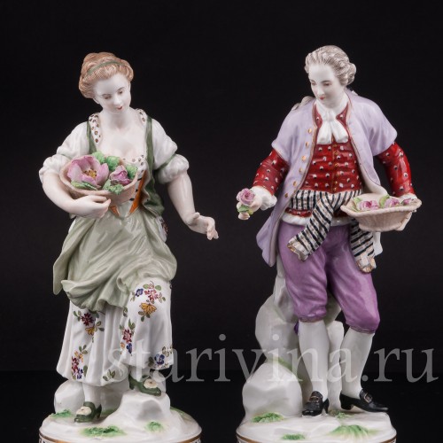 Фарфоровые статуэтки Пара Volkstedt, Германия, кон. 19 - нач. 20 вв.