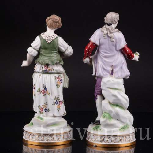 Фарфоровые статуэтки Пара Volkstedt, Германия, кон. 19 - нач. 20 вв.