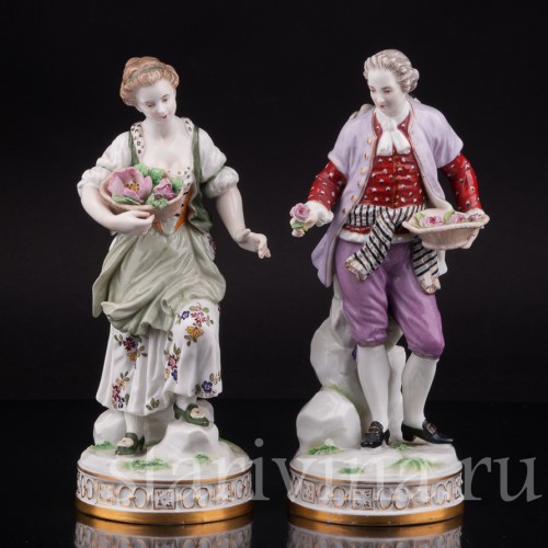Фарфоровые статуэтки Пара Volkstedt, Германия, кон. 19 - нач. 20 вв.