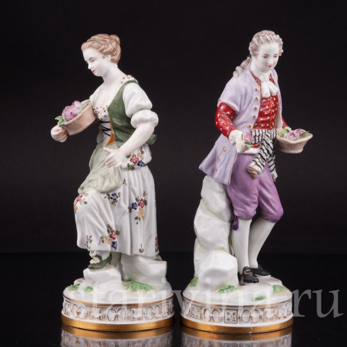 Фарфоровые статуэтки Пара Volkstedt, Германия, кон. 19 - нач. 20 вв.