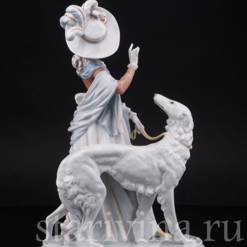 Фарфоровая статуэтка Дама с борзой, Rosenthal, Германия, 1938 год.