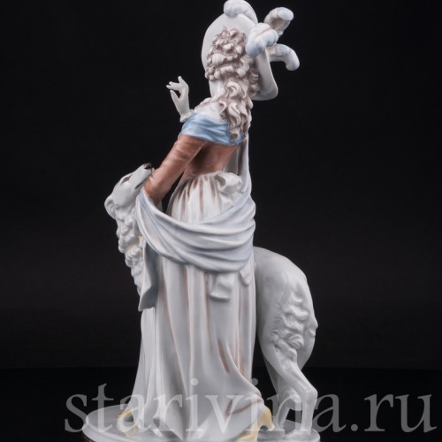 Фарфоровая статуэтка Дама с борзой, Rosenthal, Германия, 1938 год.