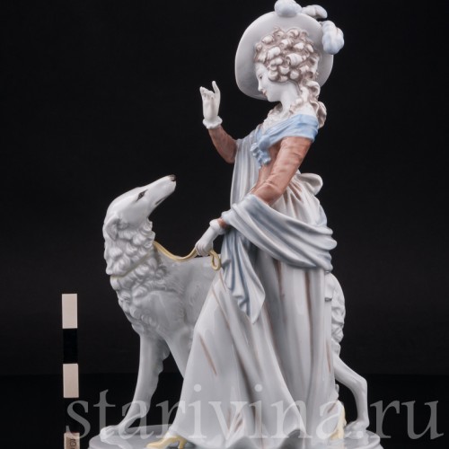Фарфоровая статуэтка Дама с борзой, Rosenthal, Германия, 1938 год.