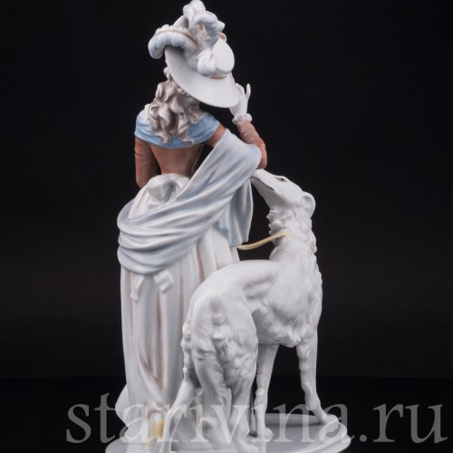 Фарфоровая статуэтка Дама с борзой, Rosenthal, Германия, 1938 год.