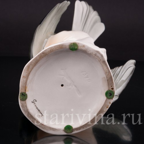 Фигурка птицы из фарфора Сорокопут, Schwarzburger, Германия, перв. пол. 20 в.