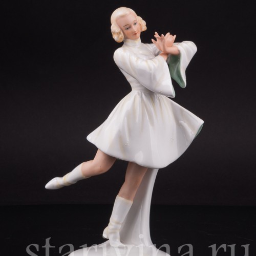 Фарфоровая статуэтка девушки Задорный танец, Schaubach Kunst, Германия, 1926-53 гг.