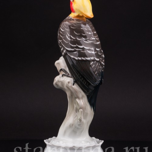Фигурка птицы из фарфора Дятел кремовый целеус, Rosenthal, Германия, 1920 гг.