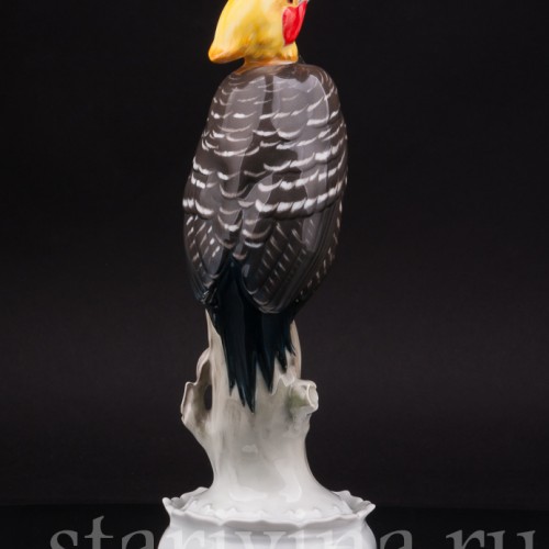 Фигурка птицы из фарфора Дятел кремовый целеус, Rosenthal, Германия, 1920 гг.