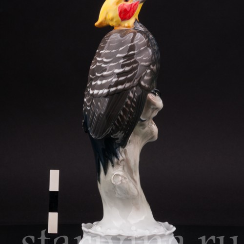 Фигурка птицы из фарфора Дятел кремовый целеус, Rosenthal, Германия, 1920 гг.