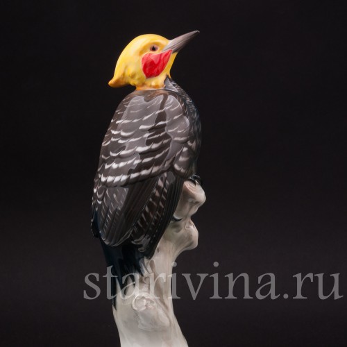 Фигурка птицы из фарфора Дятел кремовый целеус, Rosenthal, Германия, 1920 гг.